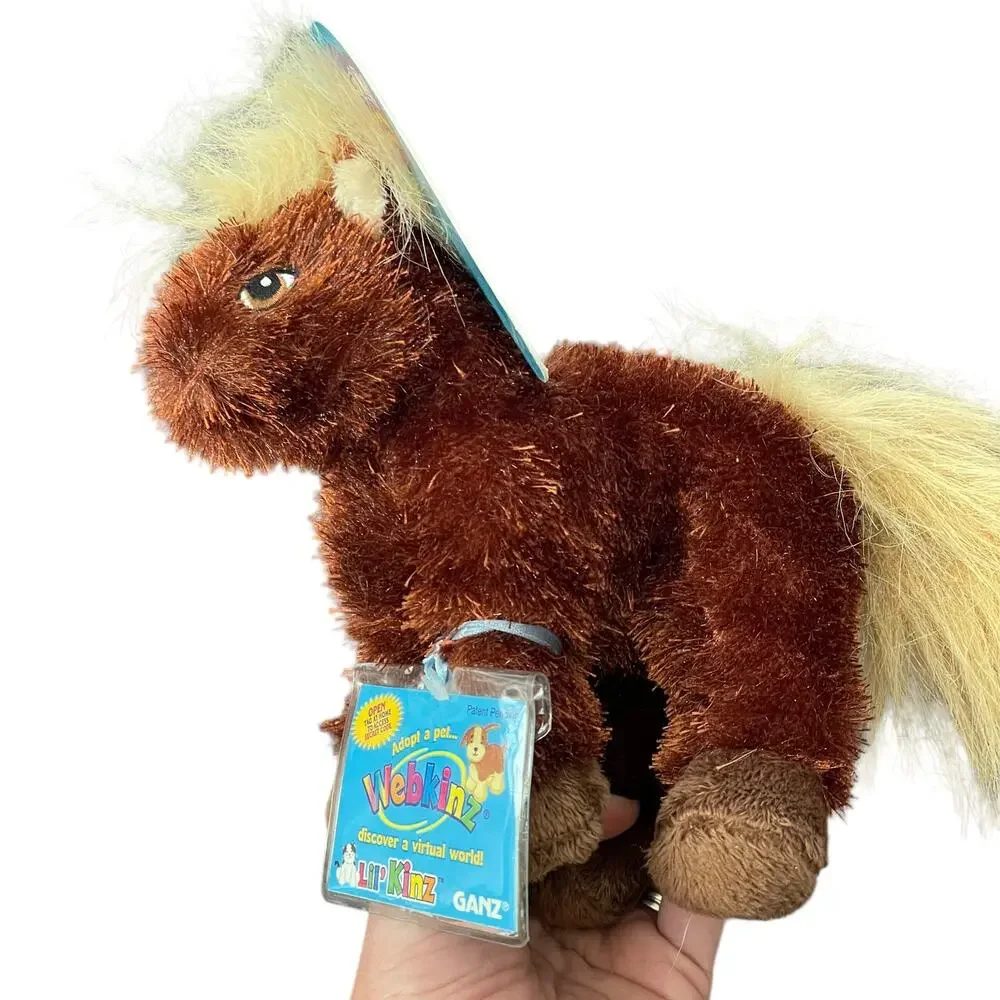 Ganz Webkinz Horse Plush Lil Kinz Brown Pony HS 103 TAGS Unused Code Stuffed